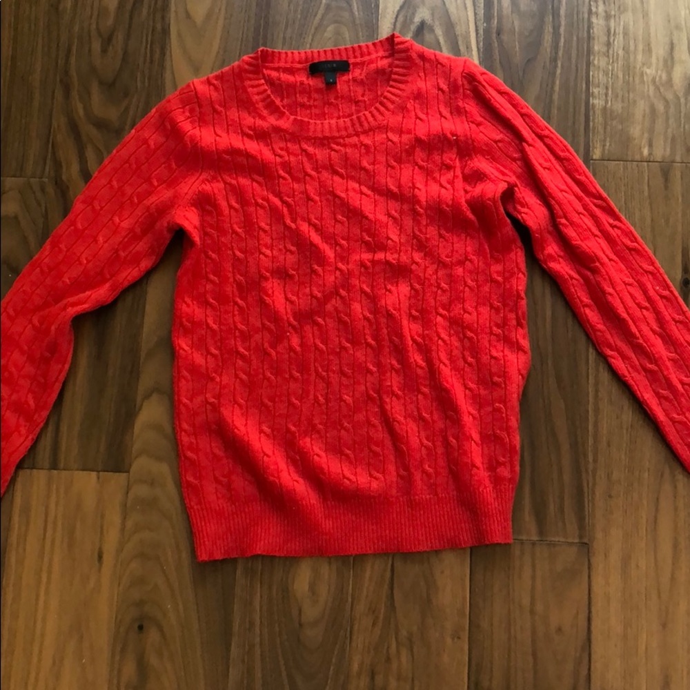 J Crew Cashmere Cable Knit Sweater - Crew Neck